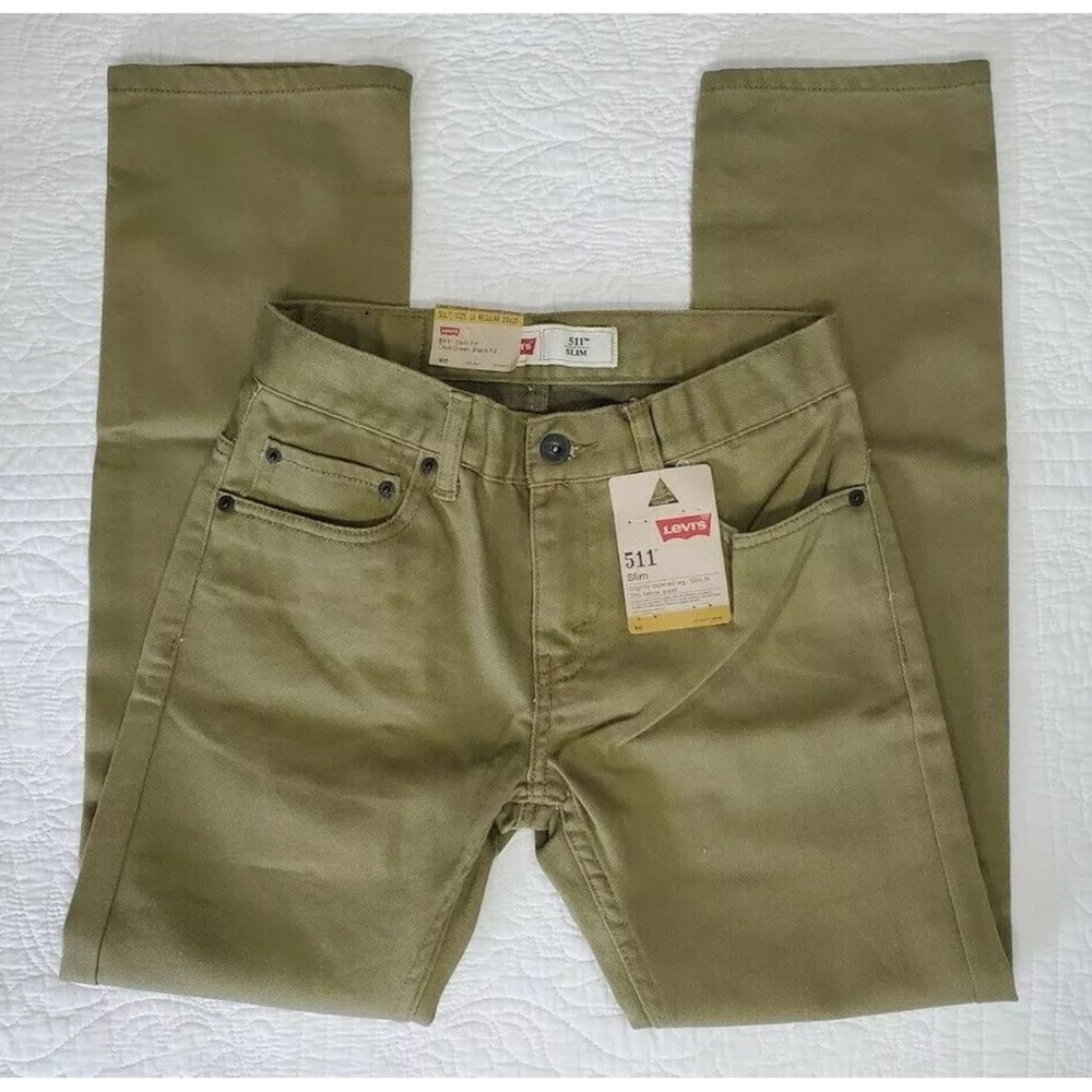 Kids Levis 511 Jeans Slim Fit Olive Green # 91R511 E91